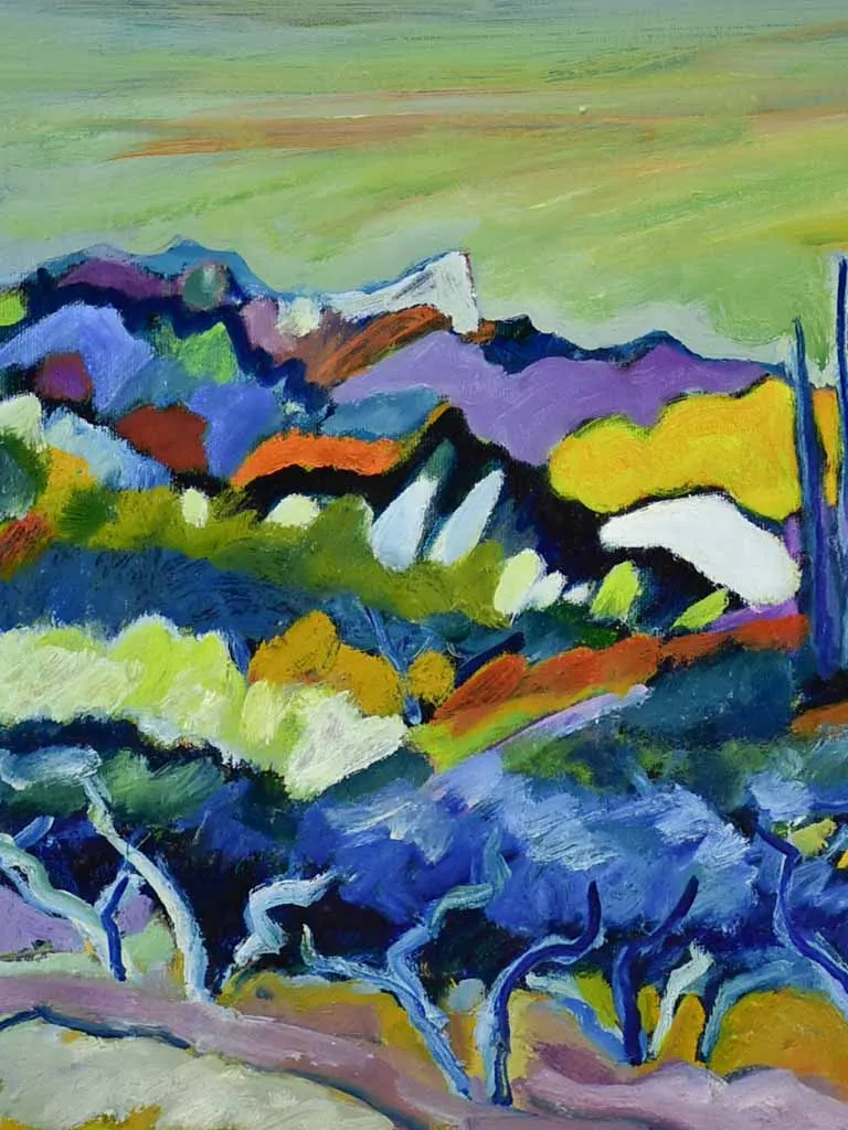 Landscape painting in the Alpilles 1967 - Roger Oulion (1932- ) 16½" x 25¼"