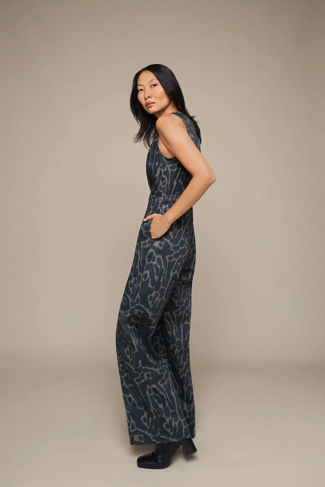 Leopard Boatneck Jumpsuit (Final Sale)