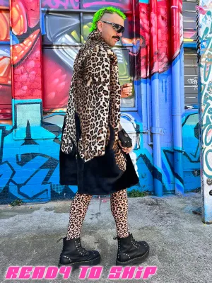 LION KING FAUX FUR JACKET - LEOPARD & BLACK *READY TO SHIP*