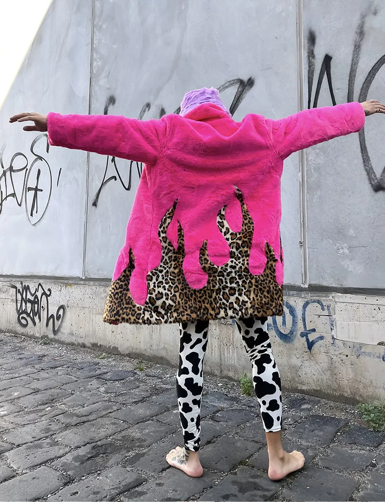 LION KING FAUX FUR JACKET - PINK & LEOPARD ✰ MADE 4 U ✰