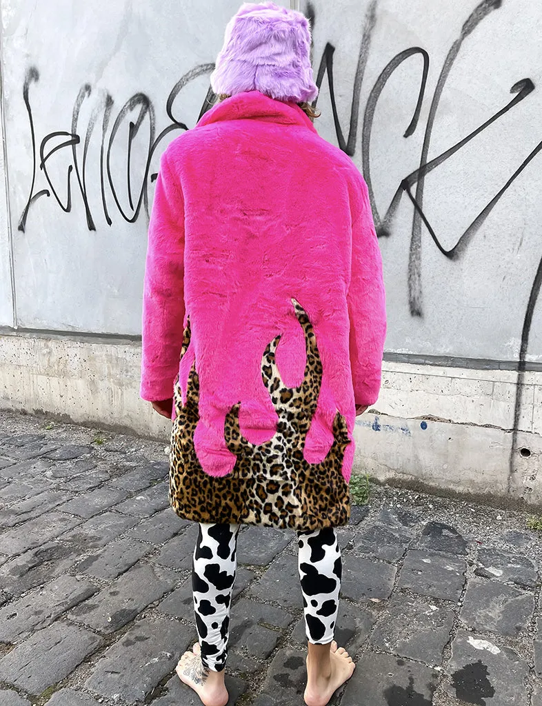 LION KING FAUX FUR JACKET - PINK & LEOPARD • READY TO SHIP •