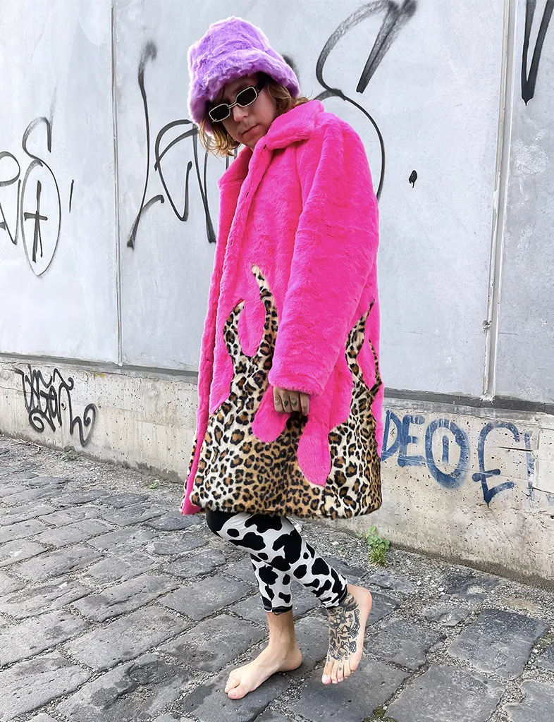 LION KING FAUX FUR JACKET - PINK & LEOPARD • READY TO SHIP •