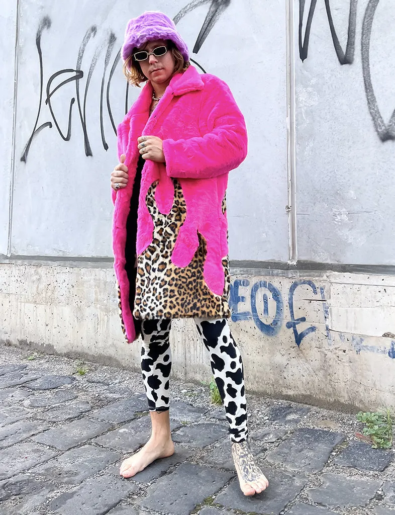 LION KING FAUX FUR JACKET - PINK & LEOPARD • READY TO SHIP •