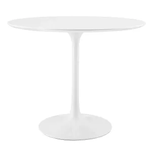 Lippa 36" Round Wood Top Dining Table White EEI-1116-WHI