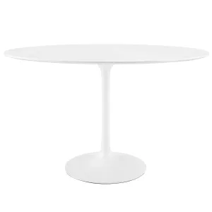 Lippa 48" Oval Wood Top Dining Table White EEI-2017-WHI