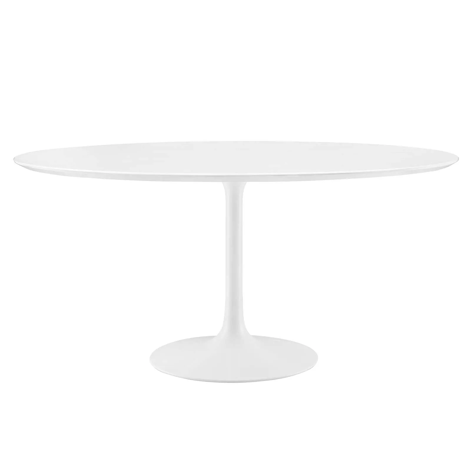 Lippa 60" Round Wood Top Dining Table White EEI-1120-WHI