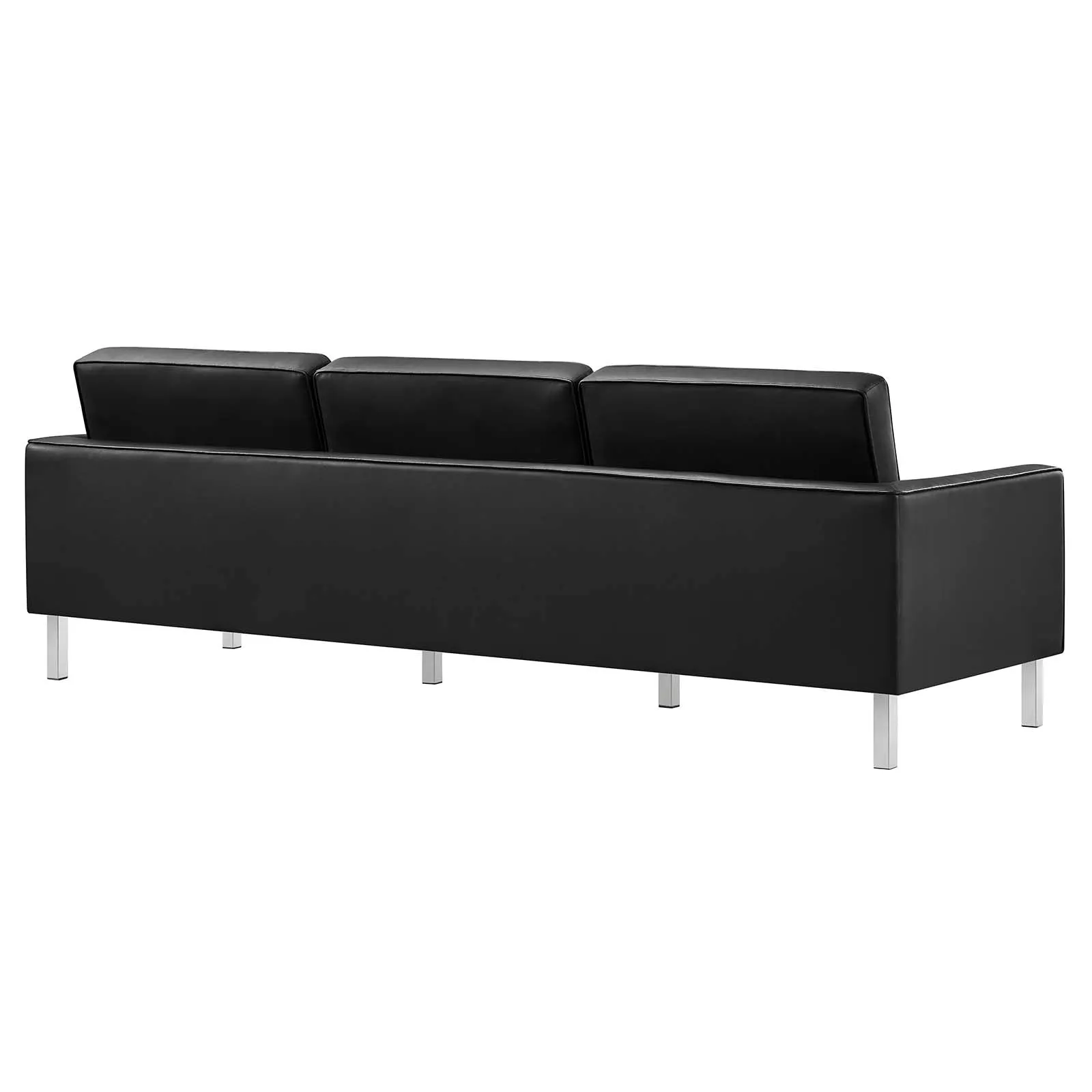 Loft Tufted Vegan Leather 2-Piece Furniture Set Silver Black EEI-4106-SLV-BLK-SET