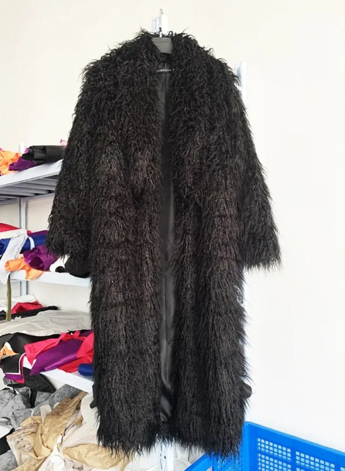 Long Shaggy Faux Fur Coat