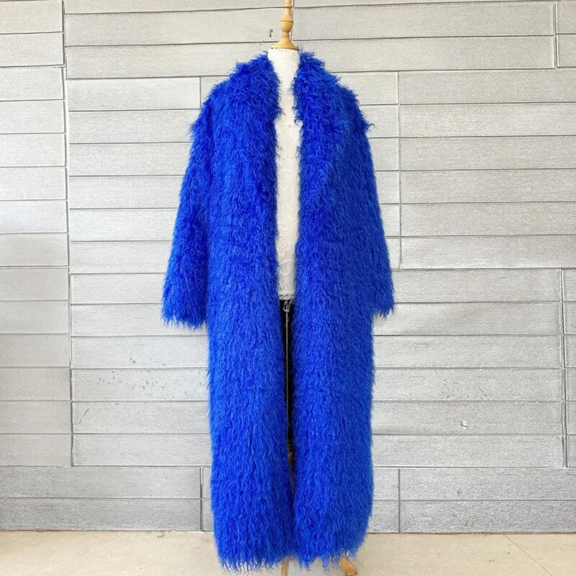 Long Shaggy Faux Fur Coat