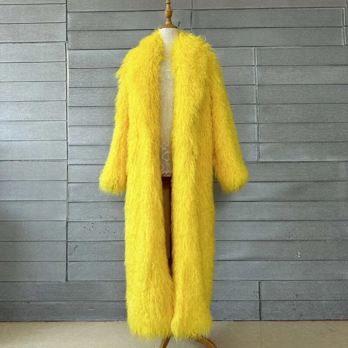 Long Shaggy Faux Fur Coat