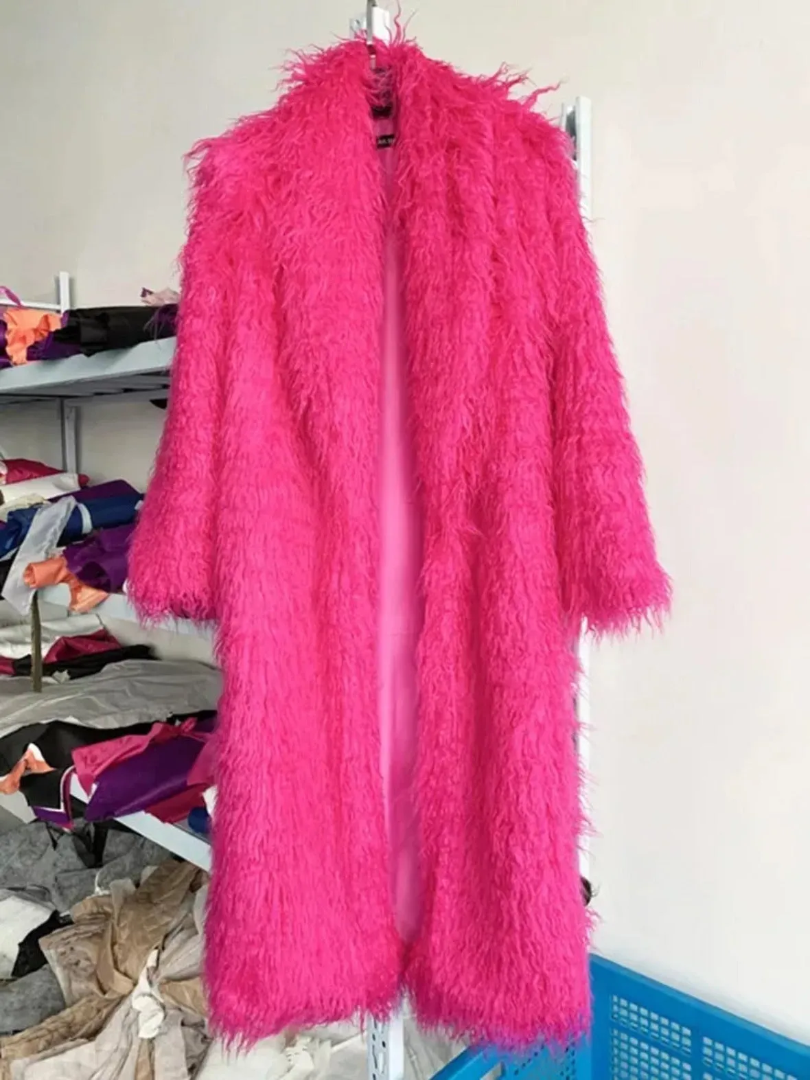 Long Shaggy Faux Fur Coat