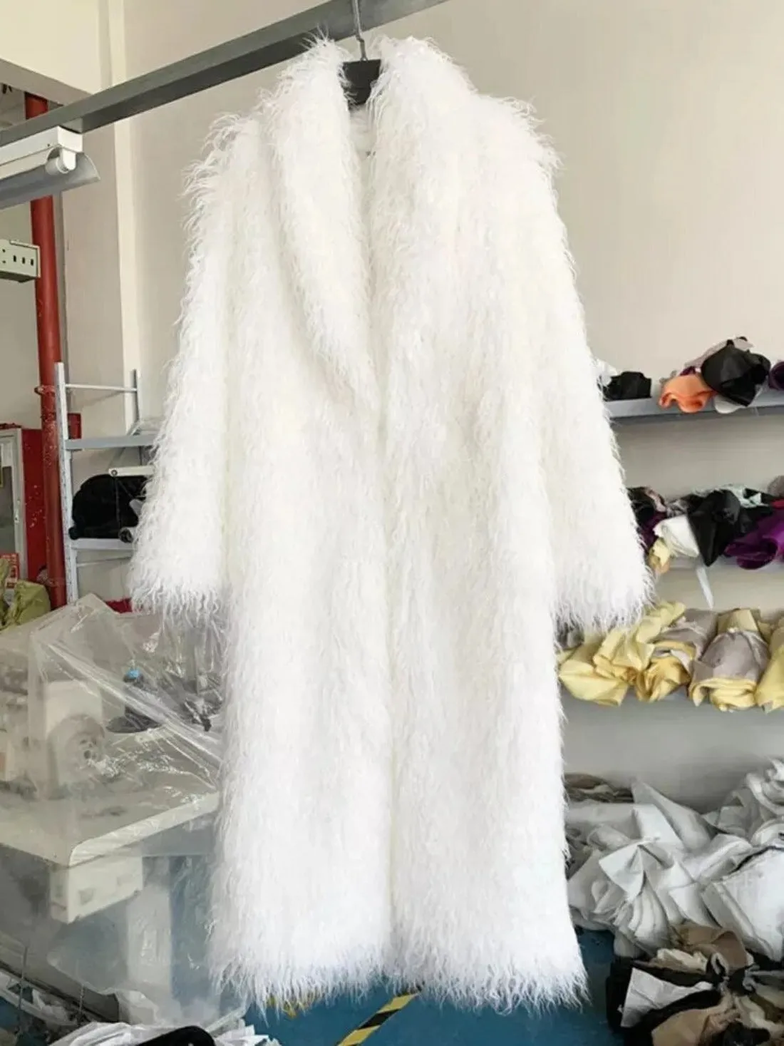 Long Shaggy Faux Fur Coat