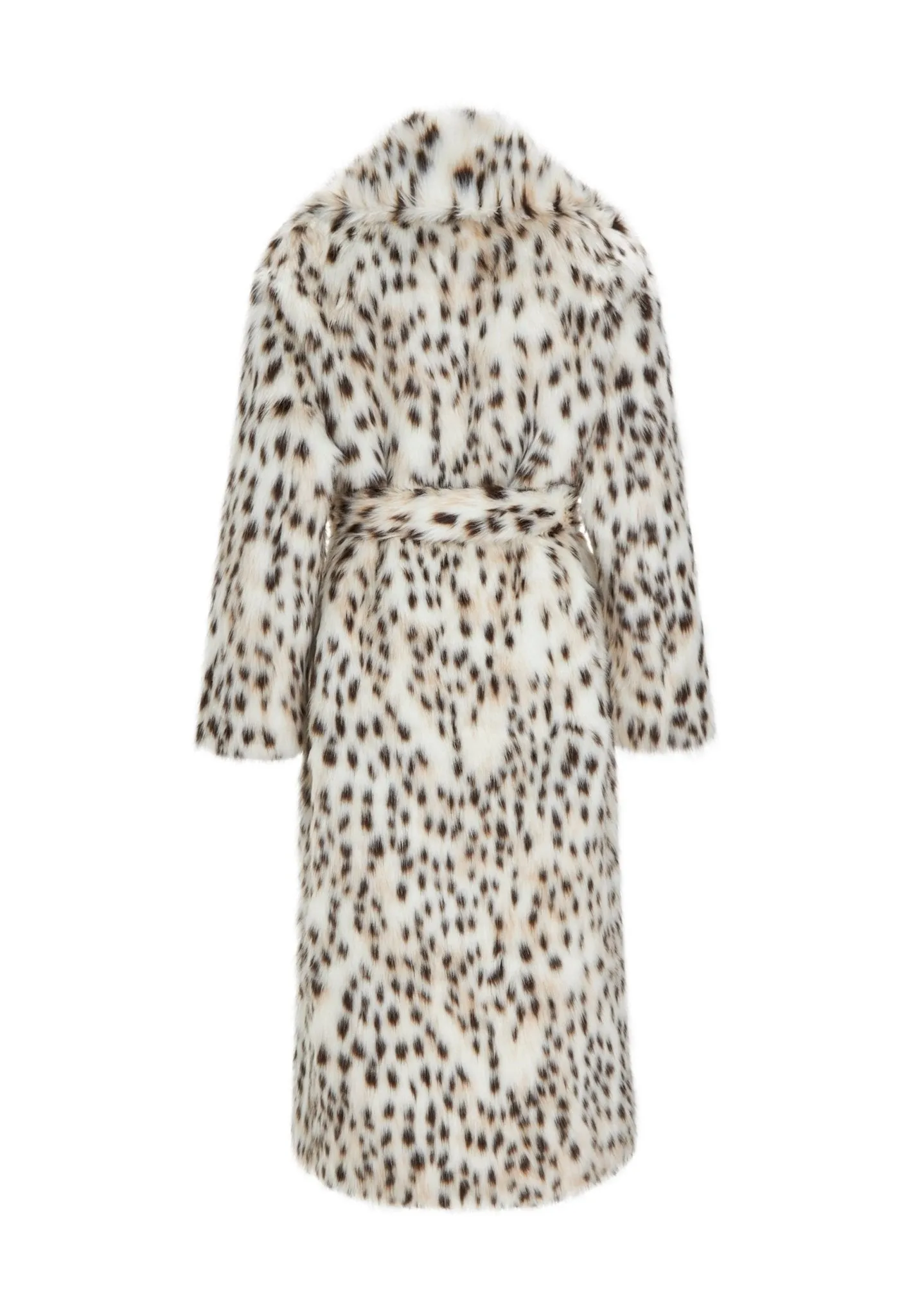 Luxe Spotted Faux Long Coat