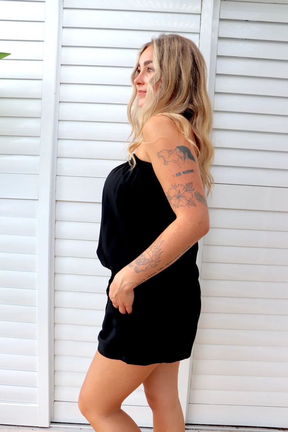 Maldives Short Jumpsuit In Black - Pre order for mid Dec Now