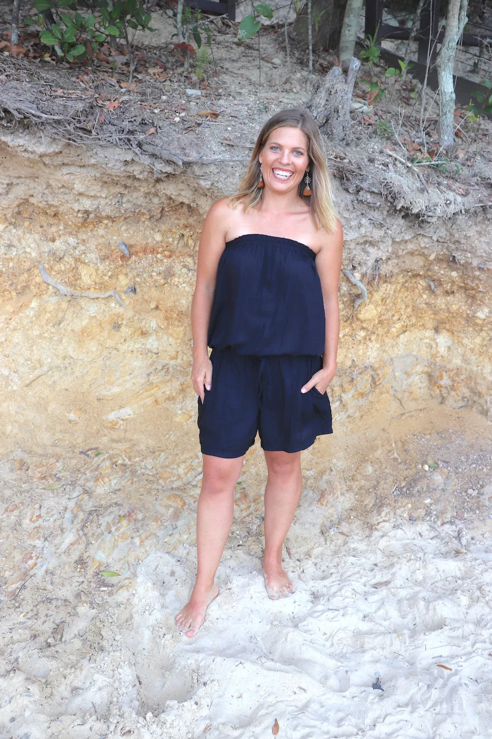 Maldives Short Jumpsuit In Black - Pre order for mid Dec Now