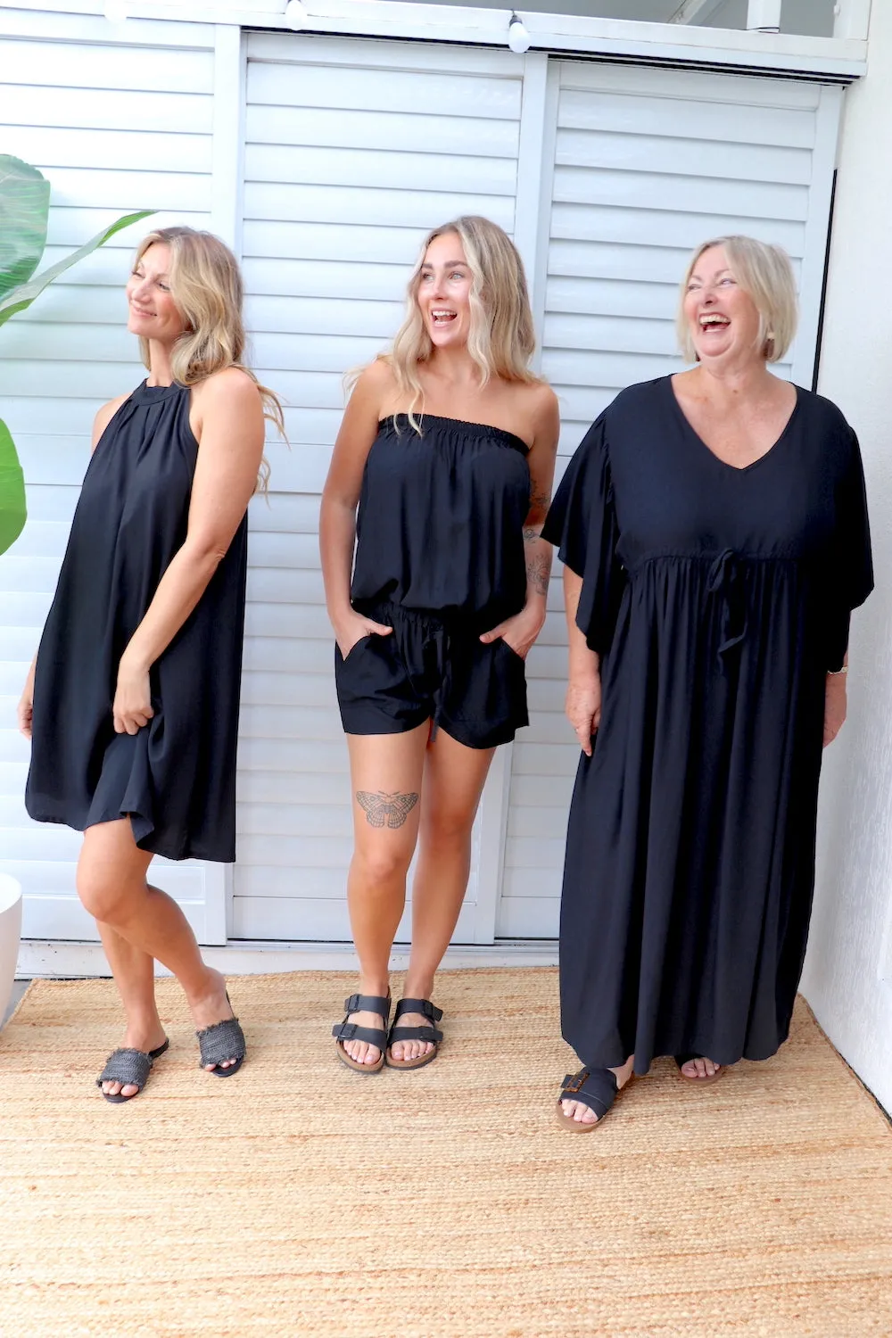 Maldives Short Jumpsuit In Black - Pre order for mid Dec Now