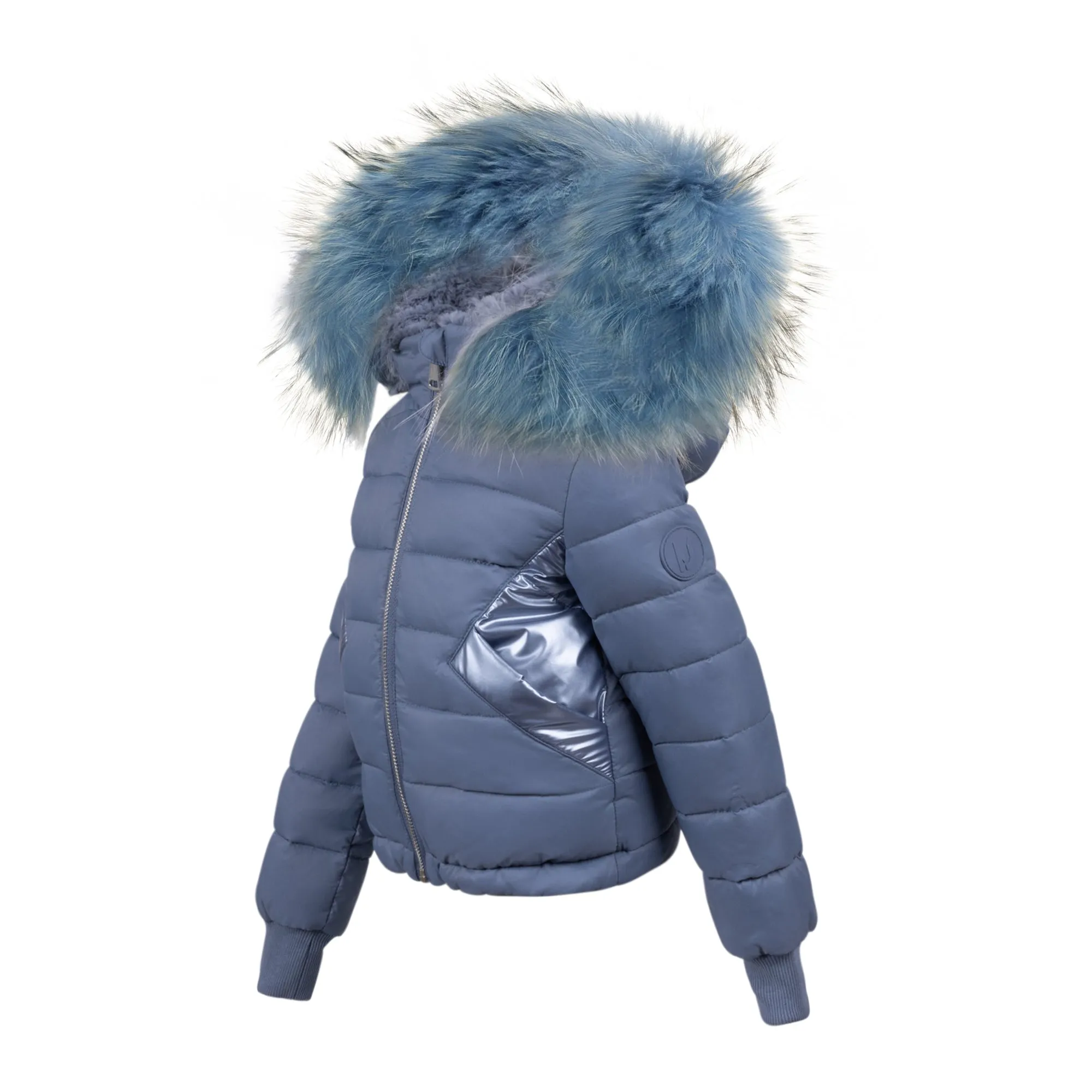 Manteau Jr. Slate Baby Reversible Rabbit Fur Coat