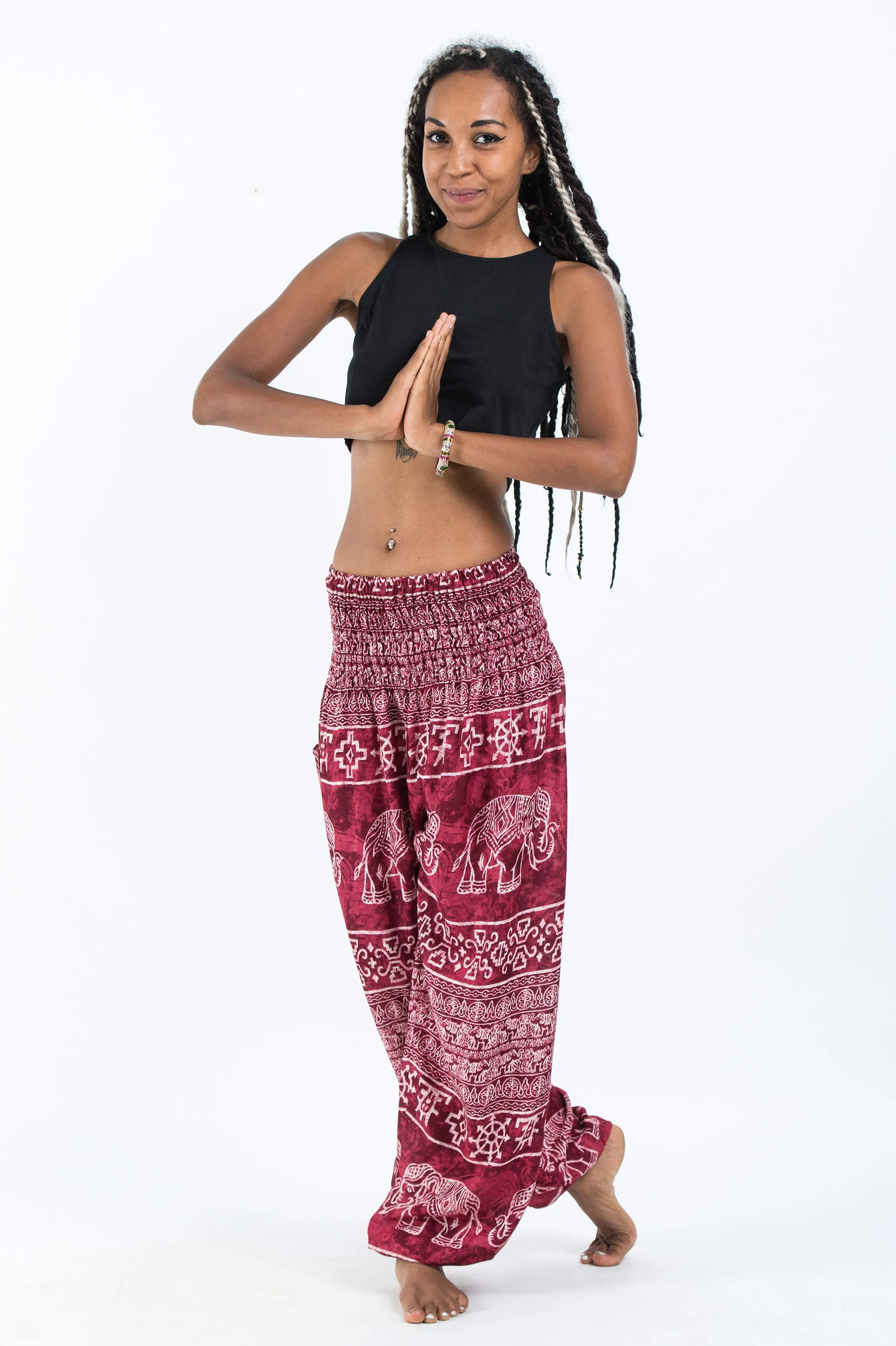 Marble Elephant Women's Elephant Pants in Red