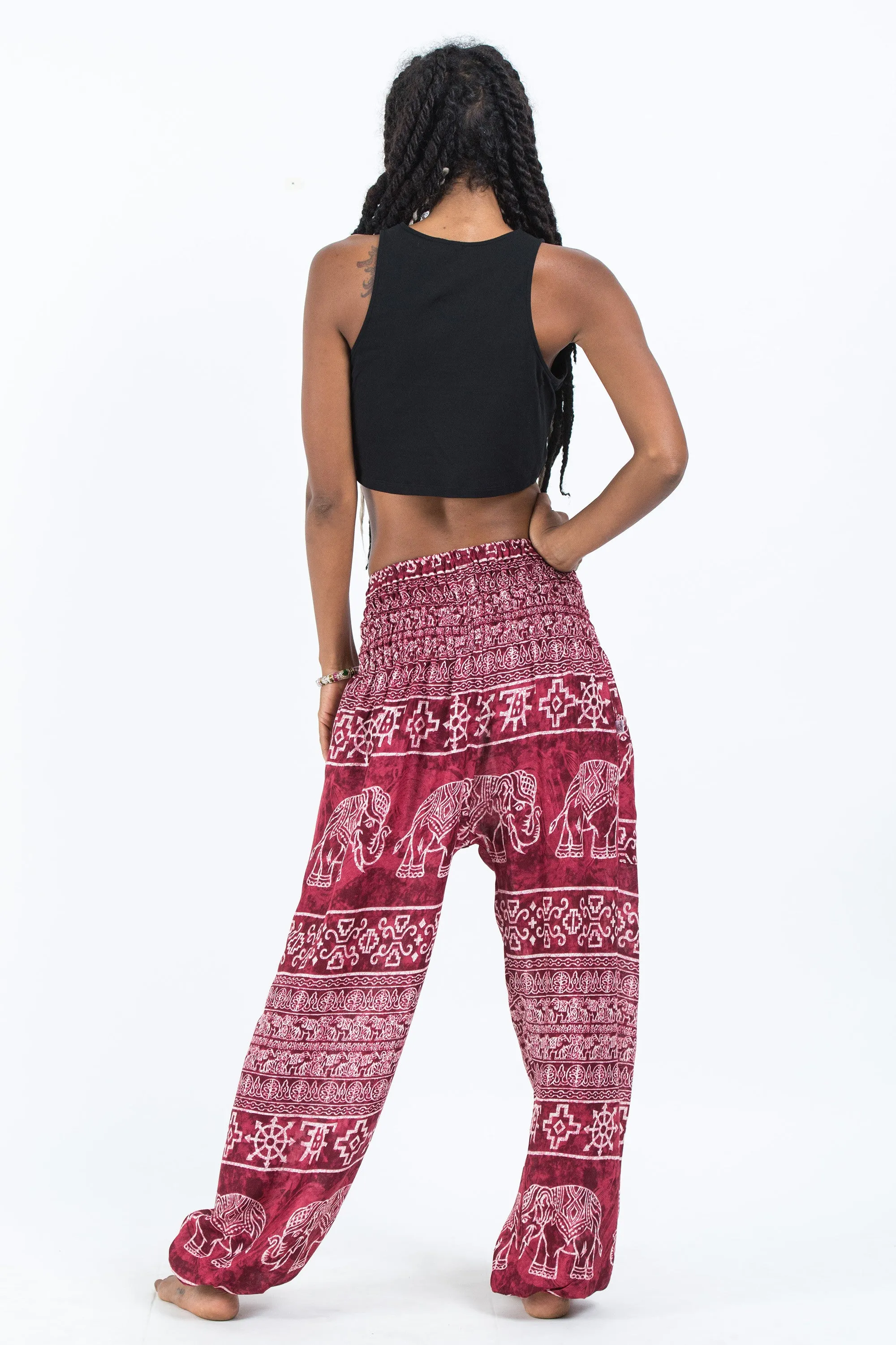 Marble Elephant Women's Elephant Pants in Red