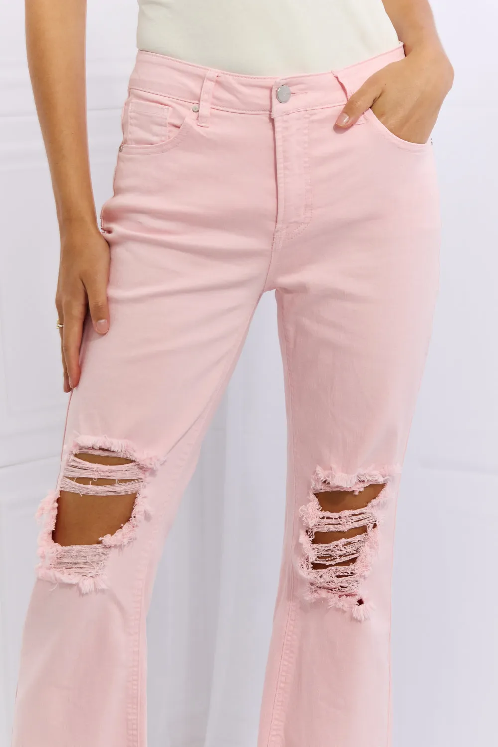 Margot Distressed Ankle Flare Jeans