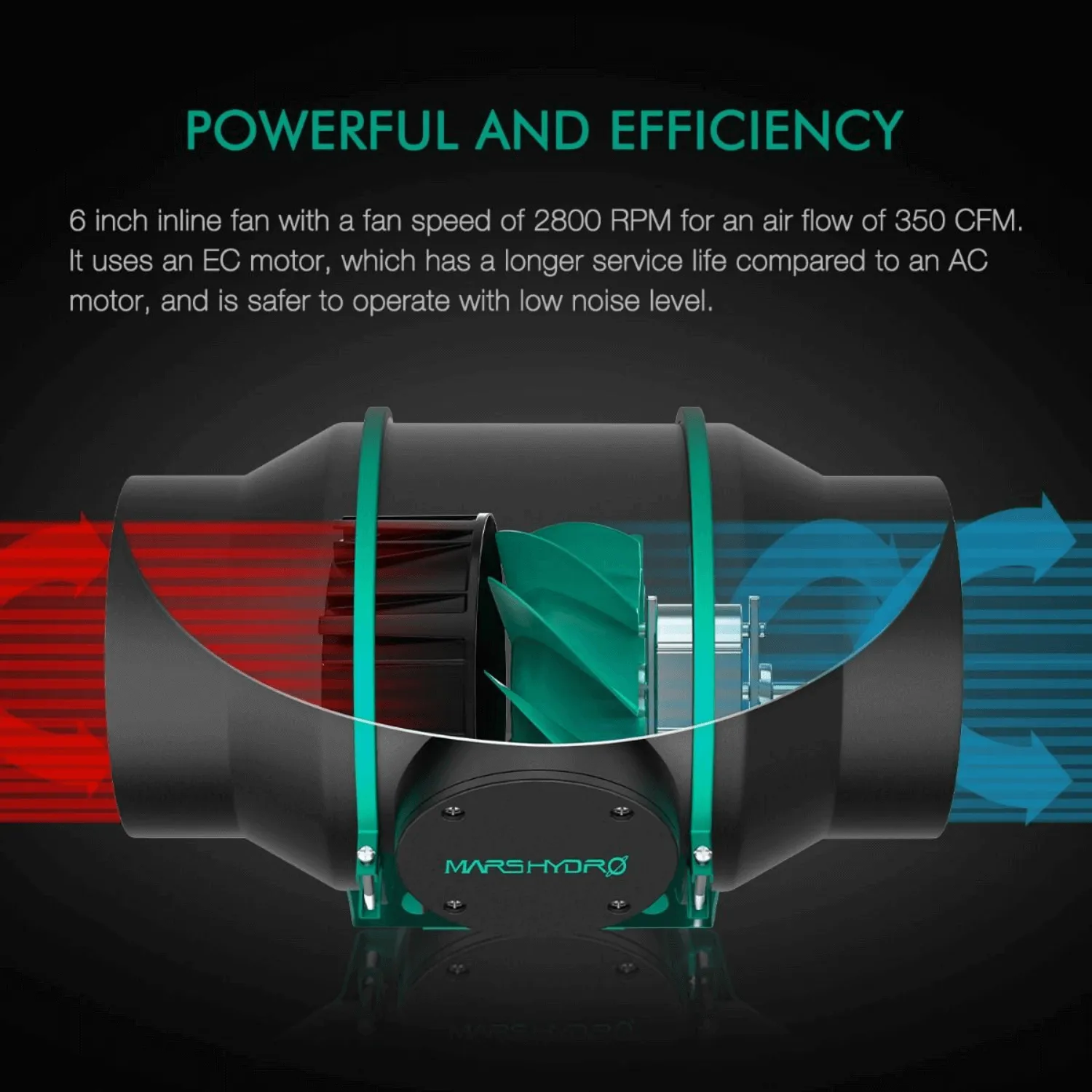 Mars Hydro 6" Inline Duct Fan with Speed Controller