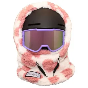 Mdxone Kids' Over Helmet Balaclava Double Plush Heart Pink/White