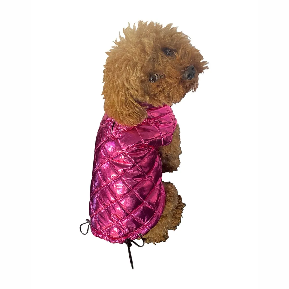 Mercedes Metallic Dog Coat Raspberry