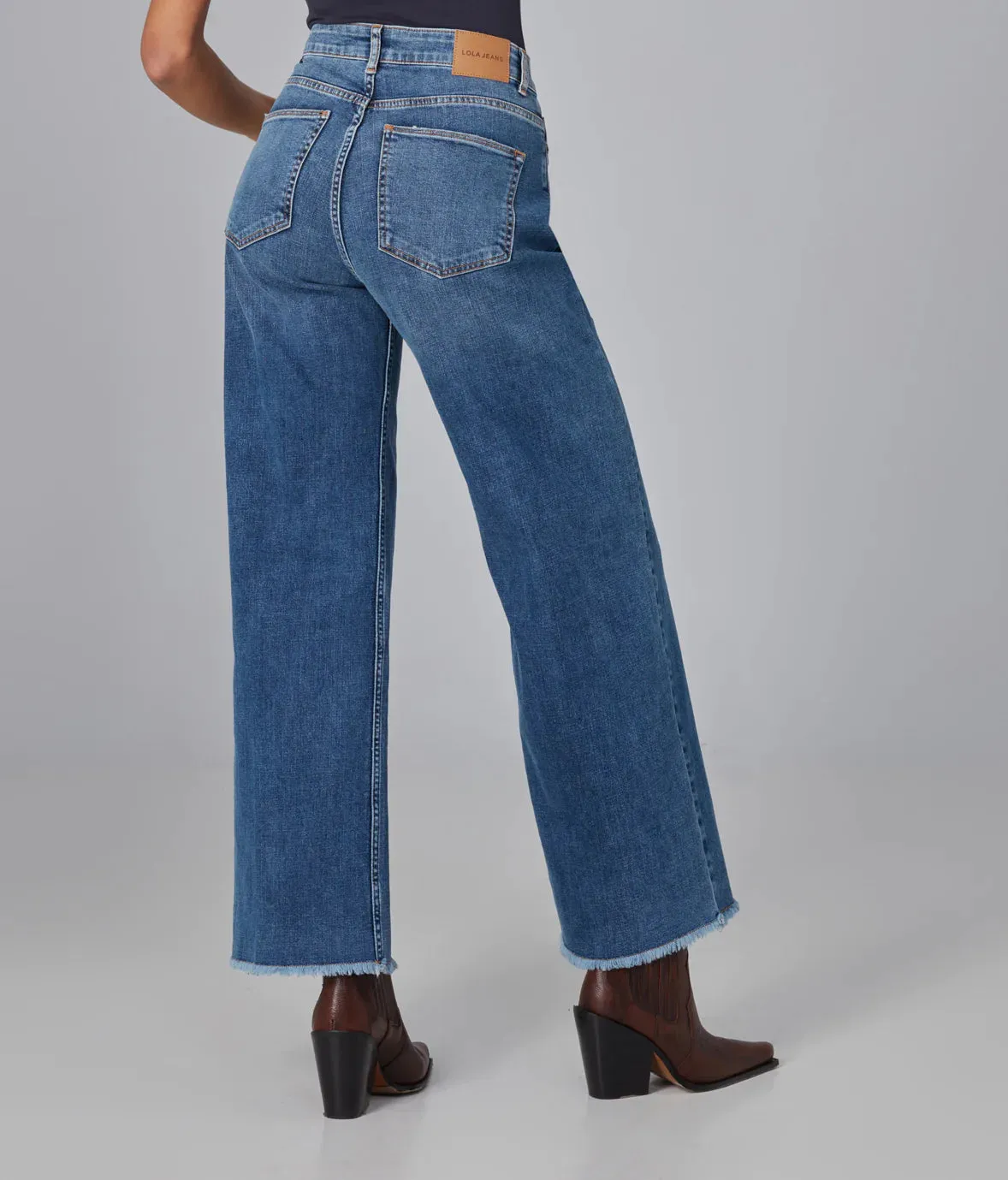 Milan Ultra High Rise Wide Leg Jeans - Dim Sky