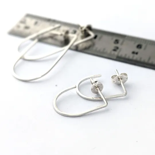 Mini Slim Hoops in Blackened Sterling Silver