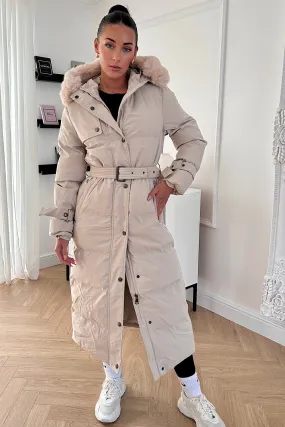 Molly Cream Padded Faux Fur Coat