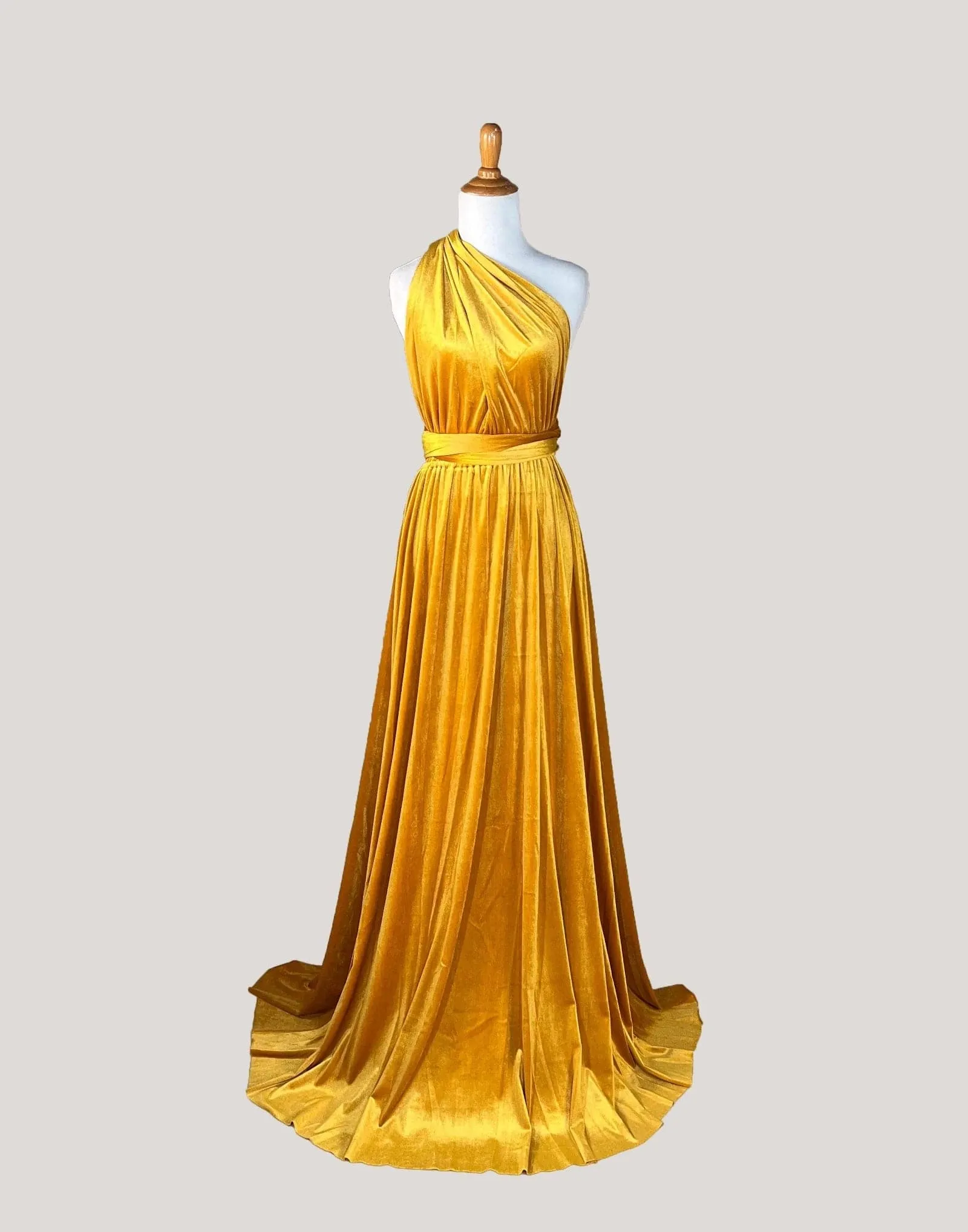 Mustard Velvet Infinity Dress/ Wrap Convertible Bridesmaid Dress,Y25-38