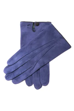 Navy Unlined Lamb Suede Gloves