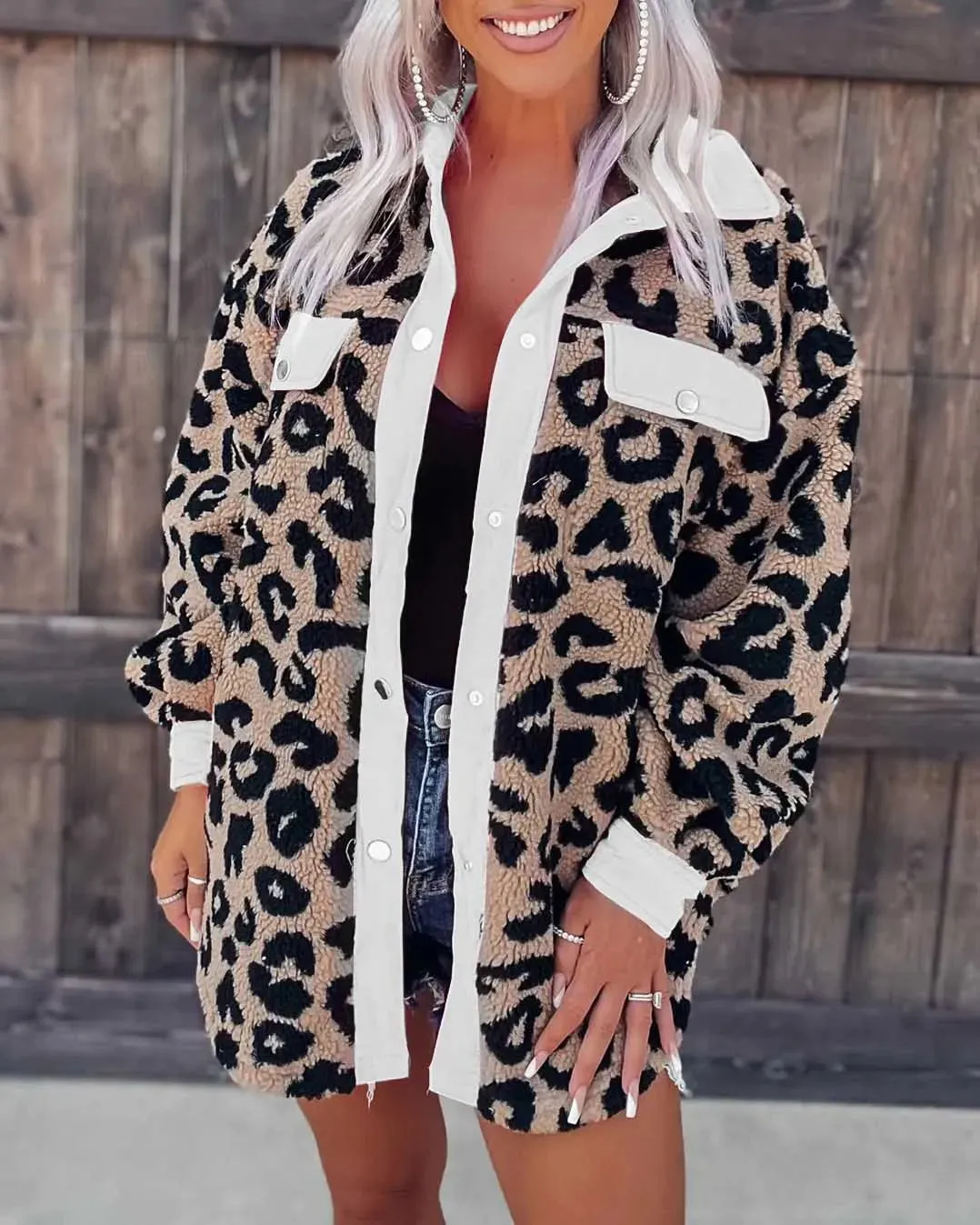 New 2024 Autumn Winter Fur Clothes Plush Coat Women's Leopard Print Fur Coat