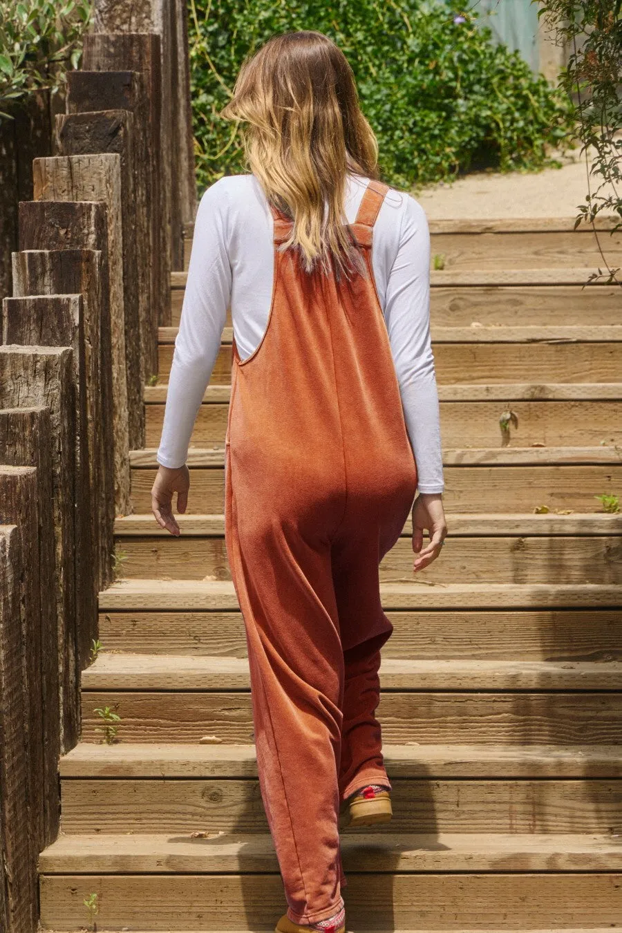 Oddi French Terry Jumpsuit in Washed Rust