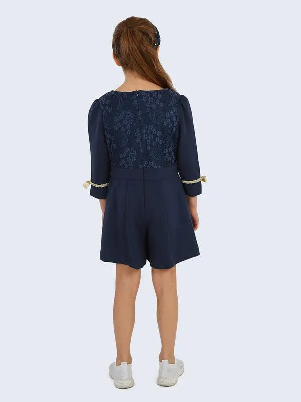 One Friday Navy Blue Lace Playsuit