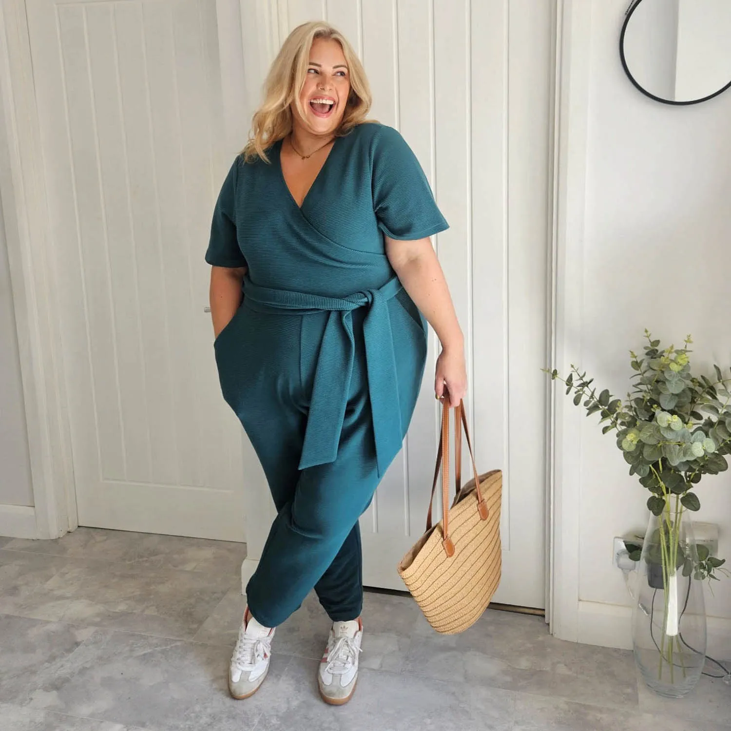 Ottoman Wrap Jumpsuit - Blueberry Muffin