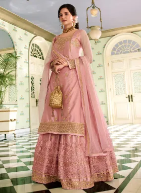 Peach Traditional Sharara Suit