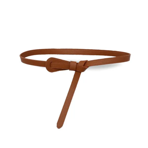 Peroz Arin - Women's Tan Leather Knot Belt