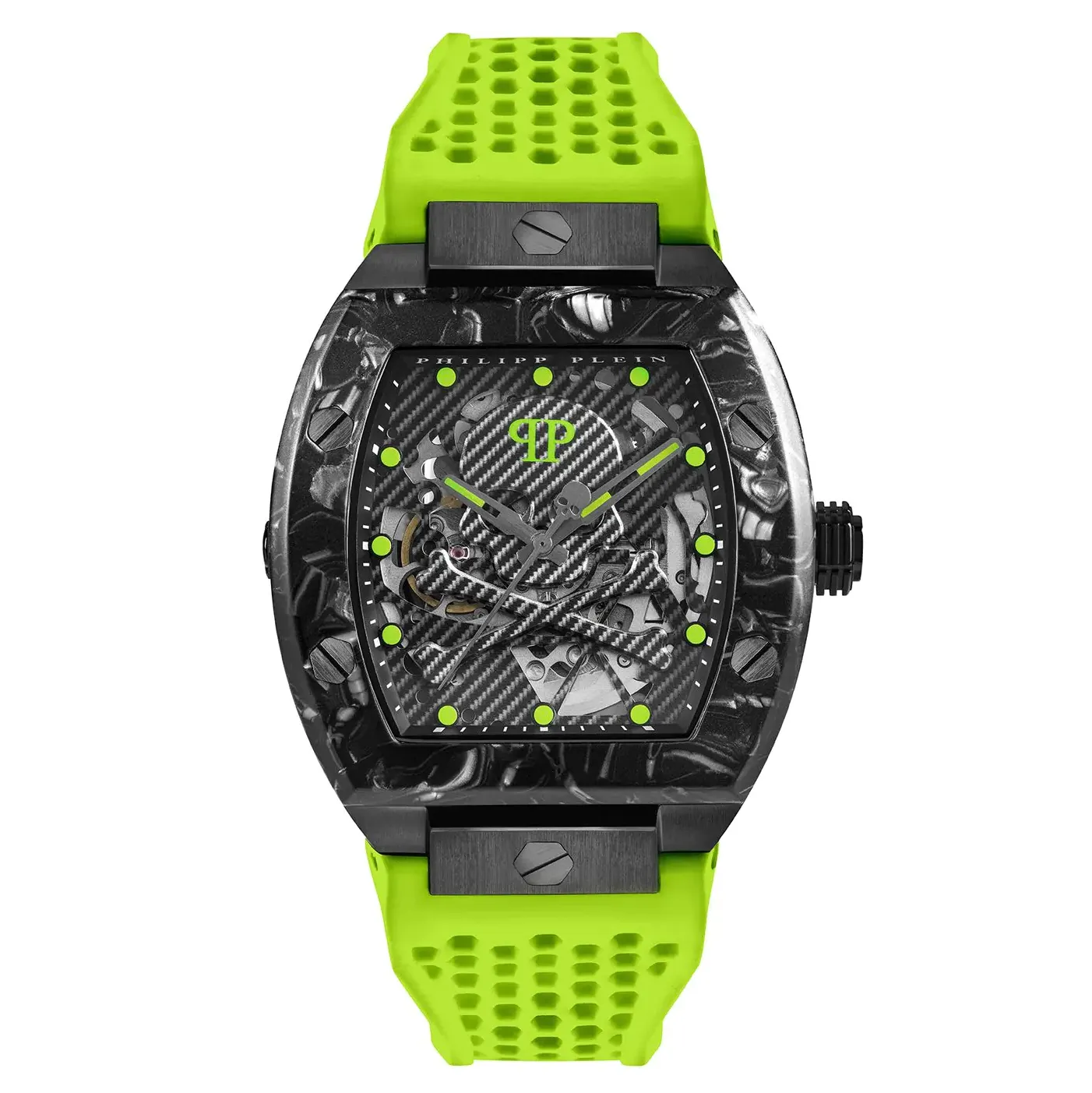 Philipp Plein Mens Watch High-Iconic The Skeleton Sport Master Automatic Yellow PWBAA0822