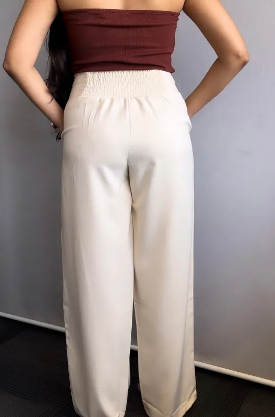 Pleated Detail High Waist Pants