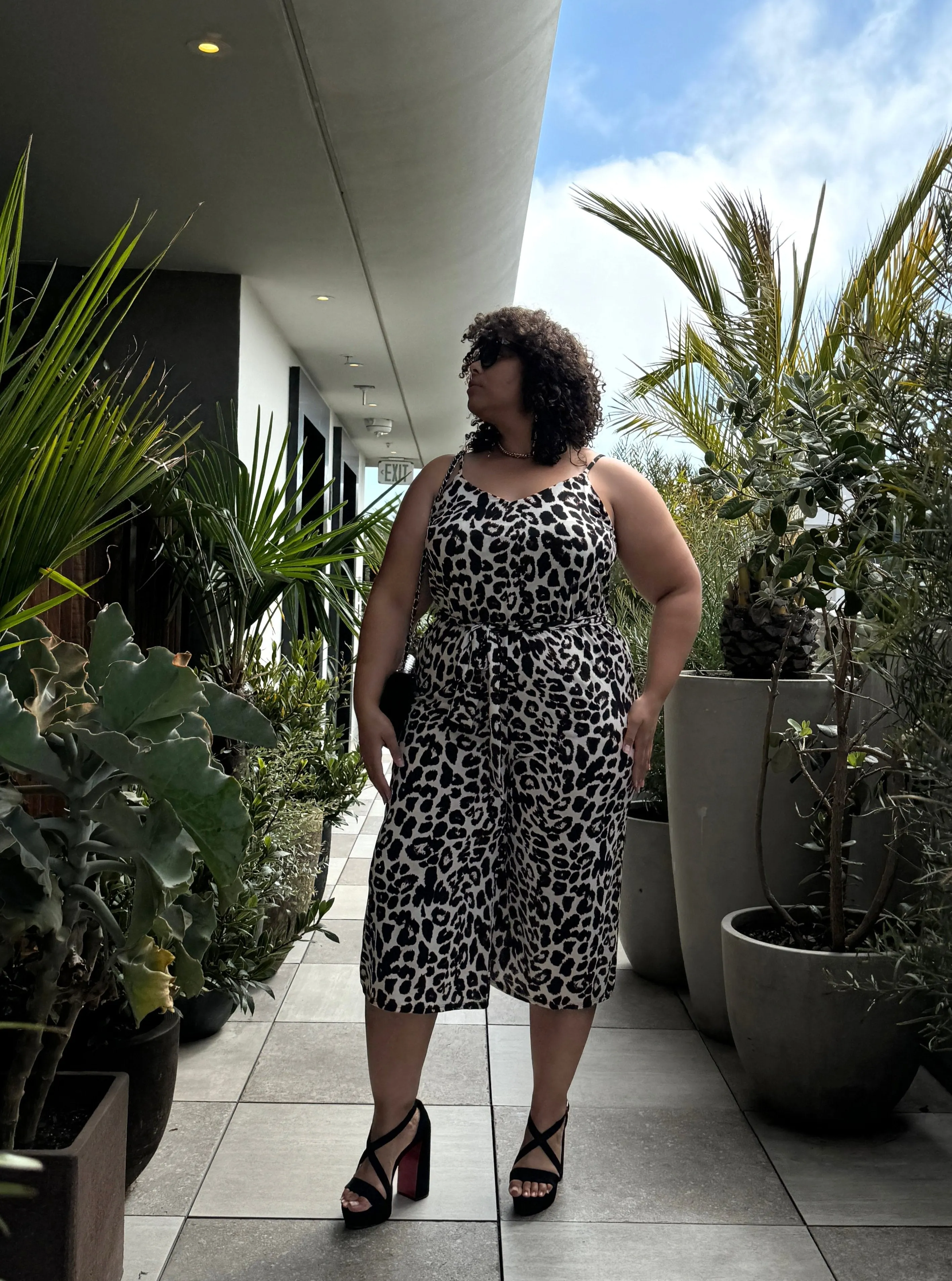 Plus Size Leopard Print Jumpsuit