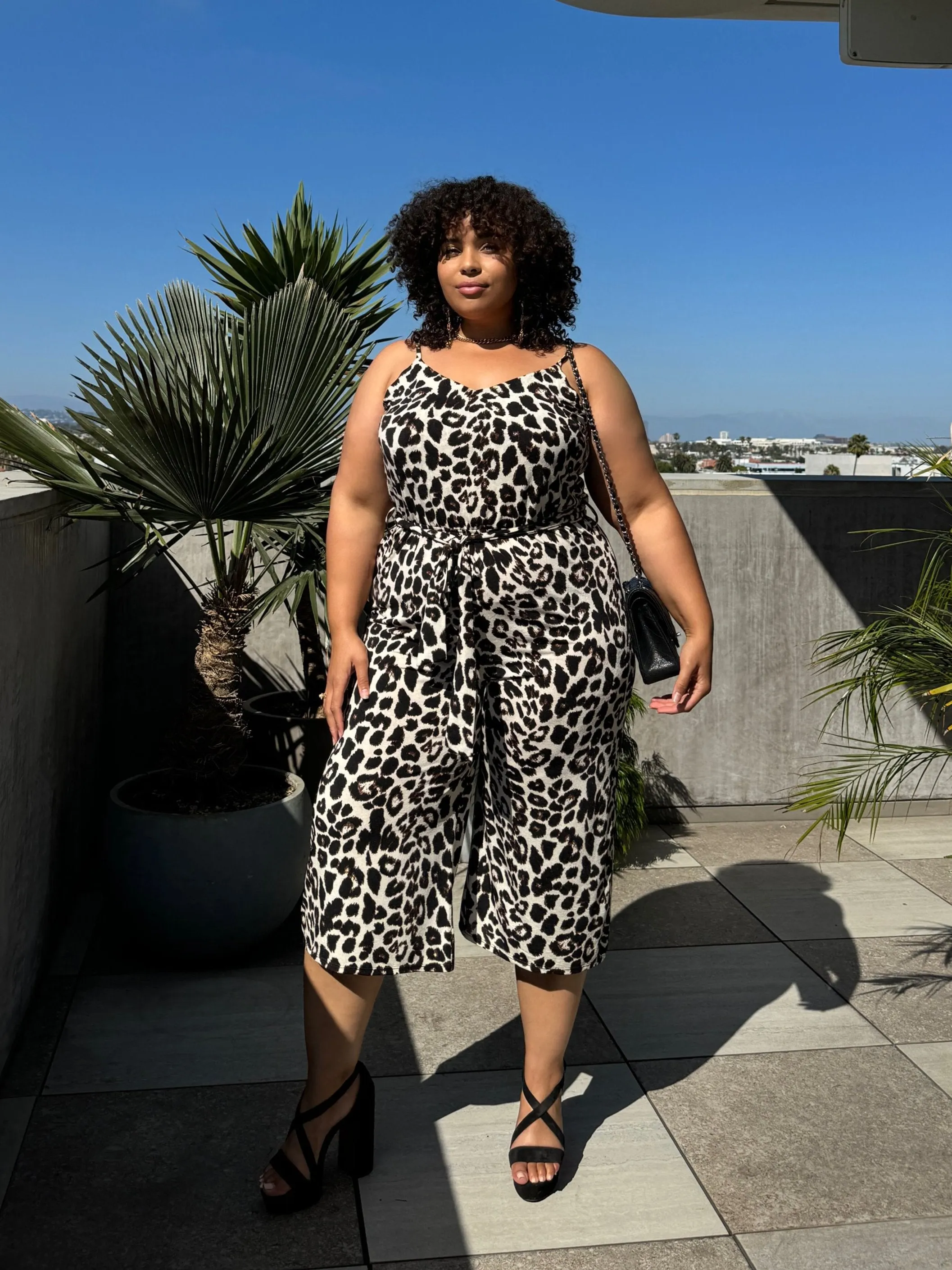 Plus Size Leopard Print Jumpsuit