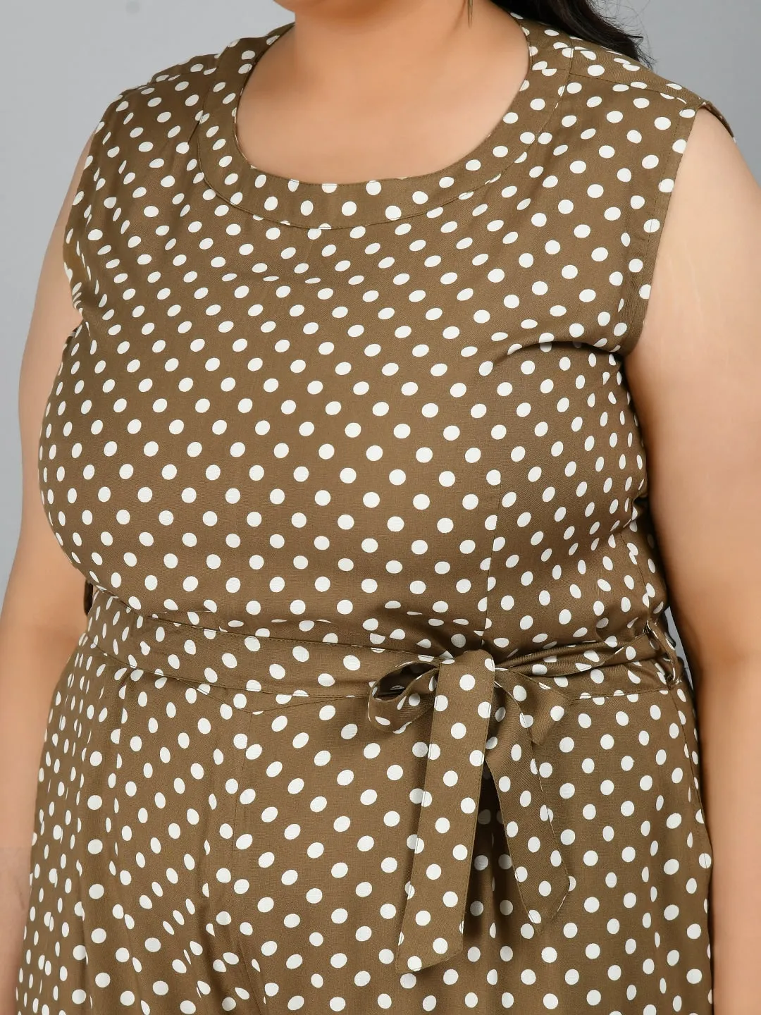 Plus Size Plus Size Polka Dots Jumpsuit