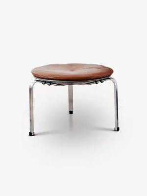 Poul Kjaerholm PK33 Stool in Rustic Leather by Fritz Hansen