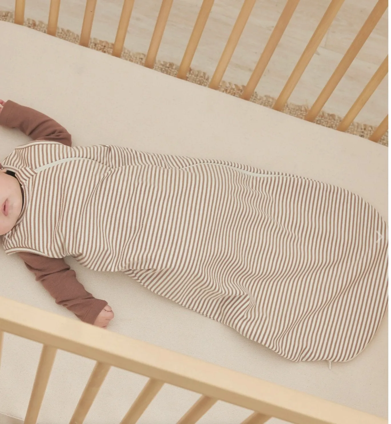 Quincy Mae Baby Organic Jersey Sleeping Bag In Cocoa Stripe