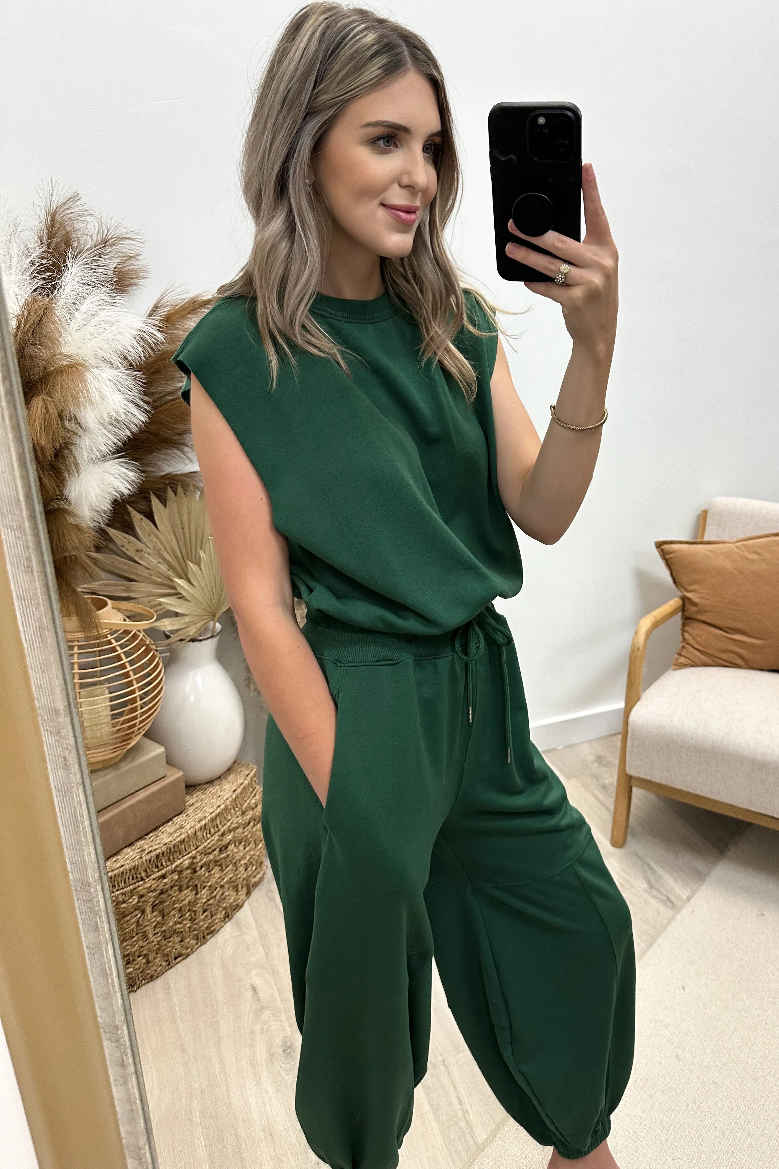 "Effortless Luxe" Jumpsuit (Hunter Green)