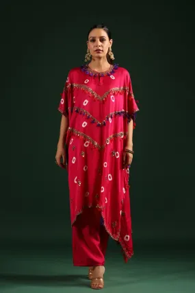 Rani Pink Embellished Kaftan Set