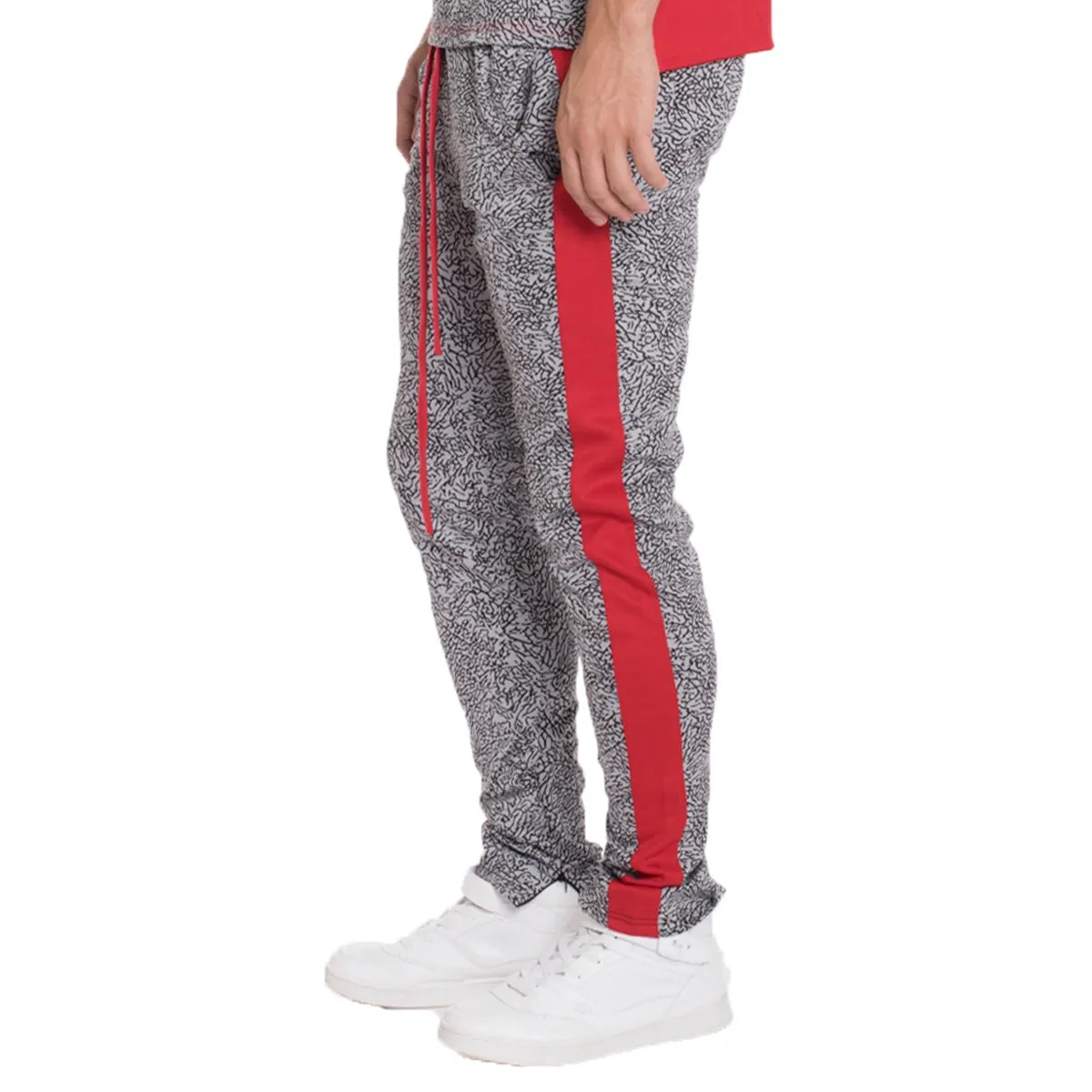 Red Elephant Print Track Pants