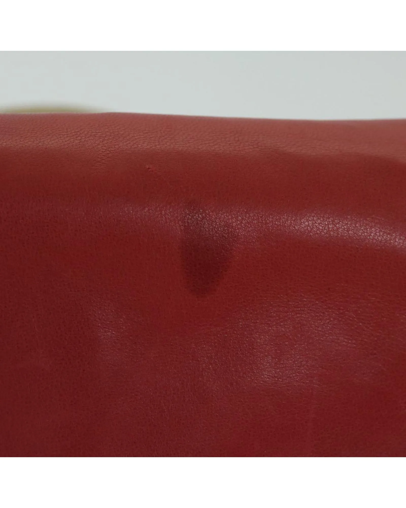 Red Lamb Skin Chain Shoulder Bag with COCO Mark Ribbon Detail