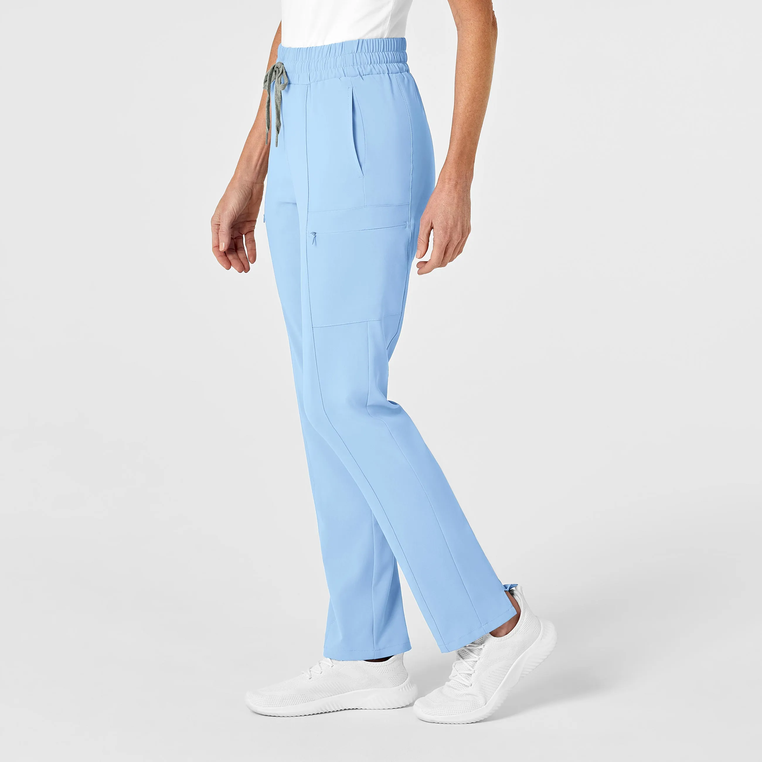 RENEW Women's High Waist Slim Leg Scrub Pant - Powder Blue